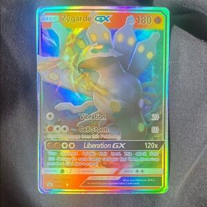 Pokemon Zygarde GX Holographic Rainbow Foil Card - Green, Yellow, Blue